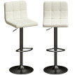 Tabouret de Bar Meronane Réglable Cuir PU Crème