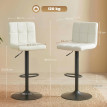 Tabouret de Bar Meronane Réglable Cuir PU Crème