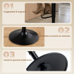 Tabouret de Bar Meronane Réglable Cuir PU Crème