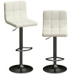 Tabouret de Bar Meronane Réglable Cuir PU Crème