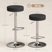 Tabouret Amel pivotant réglable cuisine bar noir