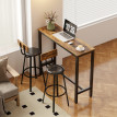 Tabourets de Bar Rivys Industriels avec Dossier Simili Cuir Marron Rustique