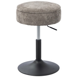 Tabouret de bar Elova pivotant réglable avec rangement gris