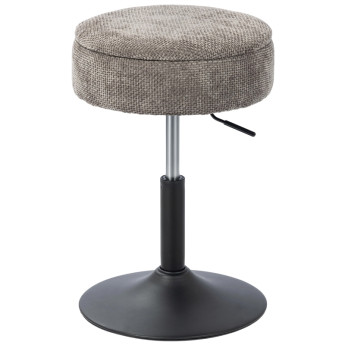 Tabouret de bar Elova pivotant réglable avec rangement gris