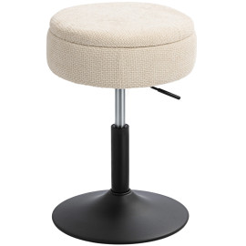 Tabouret de bar Marova pivotant réglable avec rangement beige