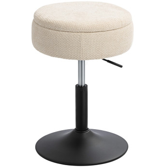Tabouret de bar Marova pivotant réglable avec rangement beige