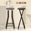 Tabourets de Bar Pliants Beronven Bois Acier Noir