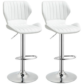 Beres tabourets de bar pivotants réglables design blanc