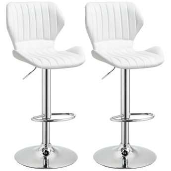 Beres tabourets de bar pivotants réglables design blanc