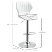 Beres tabourets de bar pivotants réglables design blanc