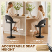 Tabouret de bar Solenne réglable pivotant chenille gris foncé