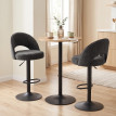 Tabouret de bar Solenne réglable pivotant chenille gris foncé
