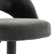 Tabouret de bar Solenne réglable pivotant chenille gris foncé