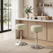 Tabouret de bar Solova réglable pivotant cuir PU blanc