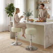 Tabouret de bar Solova réglable pivotant cuir PU blanc