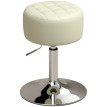 Tabouret de bar Solova réglable pivotant cuir PU blanc