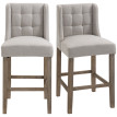 Tabouret de bar Vilririo rembourré bois massif gris naturel