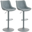 Solinena Lot de 2 tabourets de bar réglables pivotants similicuir gris