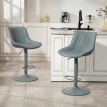 Solinena Lot de 2 tabourets de bar réglables pivotants similicuir gris