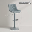 Solinena Lot de 2 tabourets de bar réglables pivotants similicuir gris