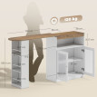 Zelier table de bar extensible pivotante 360 blanc bois naturel