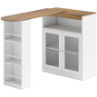 Zelier table de bar extensible pivotante 360 blanc bois naturel