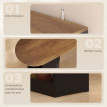 Table de Bar Lumonos Extensible Pivotante Rangement Noir et Bois Naturel
