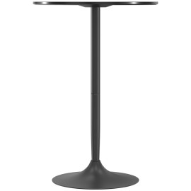 Table Haute Kerrio Ronde Moderne Acier MDF Noir