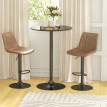 Table Haute Kerrio Ronde Moderne Acier MDF Noir