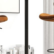 Table Haute Kerrio Ronde Moderne Acier MDF Noir