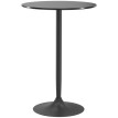 Table Haute Kerrio Ronde Moderne Acier MDF Noir