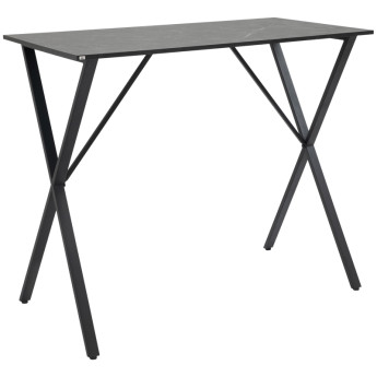 Olas Table de bar industrielle effet marbre noir
