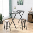 Olas Table de bar industrielle effet marbre noir