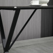 Olas Table de bar industrielle effet marbre noir