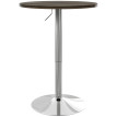 Table haute Rivora réglable ronde pivotante cuisine noyer
