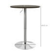 Table haute Rivora réglable ronde pivotante cuisine noyer