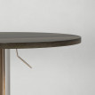 Table haute Rivora réglable ronde pivotante cuisine noyer
