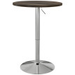 Table haute Rivora réglable ronde pivotante cuisine noyer