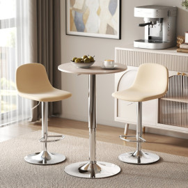 Rivos Table de Bar Réglable Pivotante 360° Bois Naturel