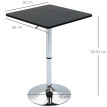 Table de bar Falenane bistro pivotante hauteur réglable noir