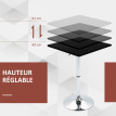Table de bar Falenane bistro pivotante hauteur réglable noir
