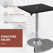 Table de bar Falenane bistro pivotante hauteur réglable noir