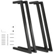 Doren Pieds de table industriels réglables Noir