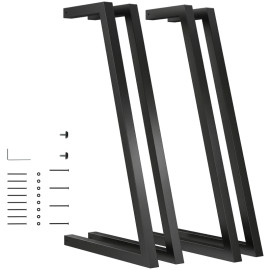 Doren Pieds de table industriels réglables Noir