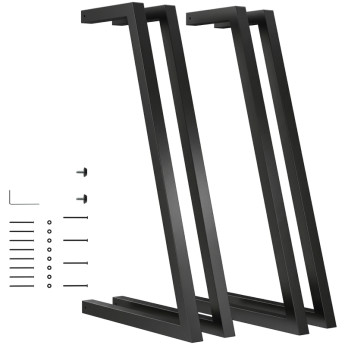 Doren Pieds de table industriels réglables Noir