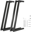 Doren Pieds de table industriels réglables Noir