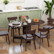 Felara Table pliante console gain de place bois marron