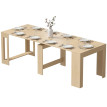Meroria Table extensible console bois marron clair