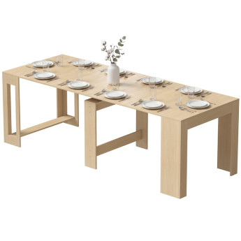 Meroria Table extensible console bois marron clair