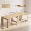 Meroria Table extensible console bois marron clair